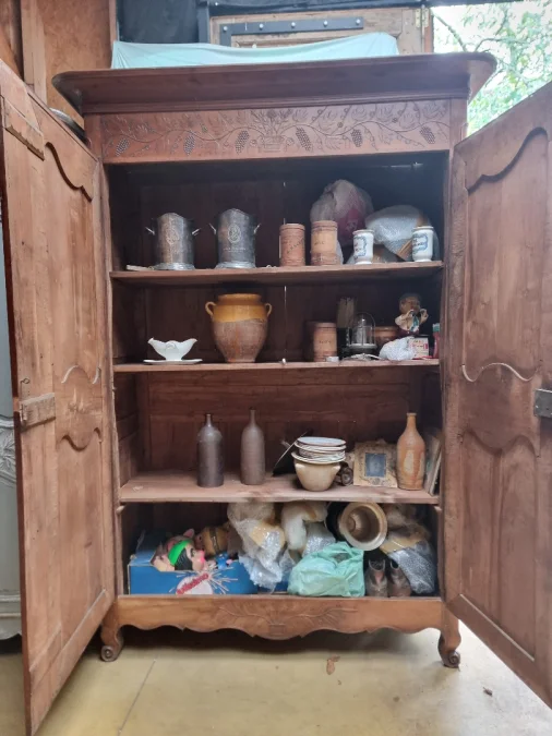 Fruitwood wedding armoire dated 1839