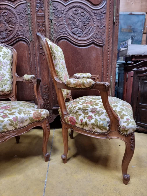 Paar Sessel im Louis-XV-Stil