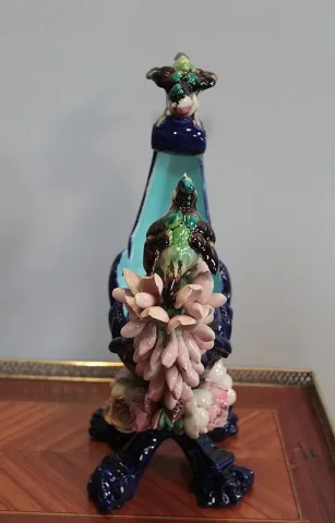 Garniture de Cheminée en Faïence Emaillée 1900