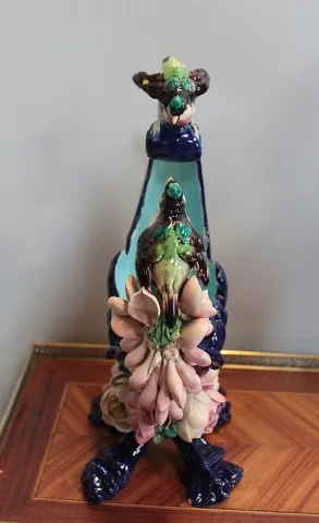 Garniture de Cheminée en Faïence Emaillée 1900