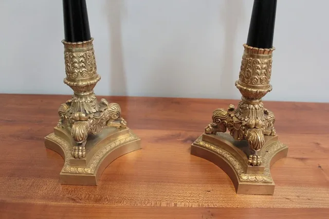 Paire de Candélabres en Bronze XIXe