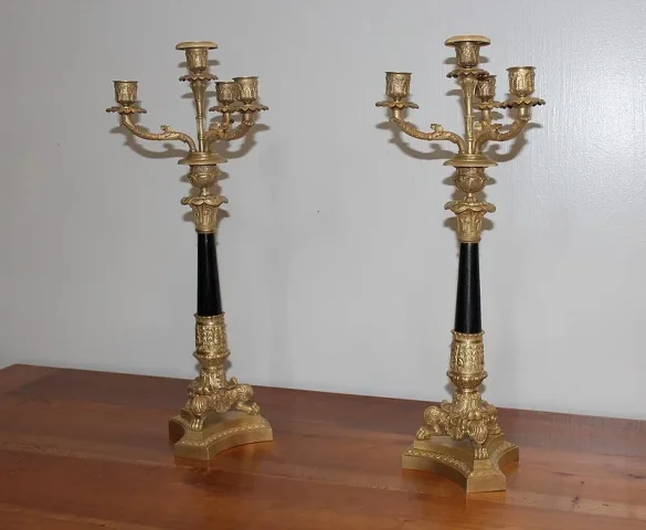 Paire de Candélabres en Bronze XIXe