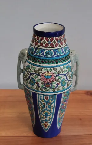LONGWY ENAMEL VASE
