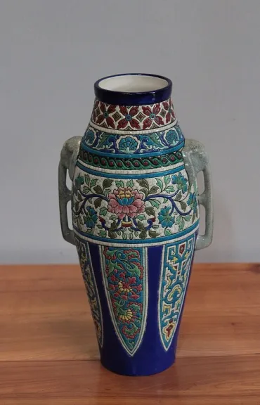 LONGWY EMAILLE VASE