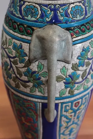 LONGWY ENAMEL VASE