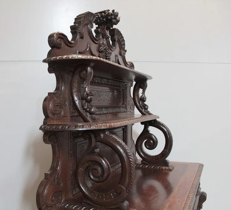 Buffet-Desserte esprit Renaissance en Chêne 1900