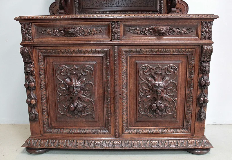 Buffet-Desserte esprit Renaissance en Chêne 1900