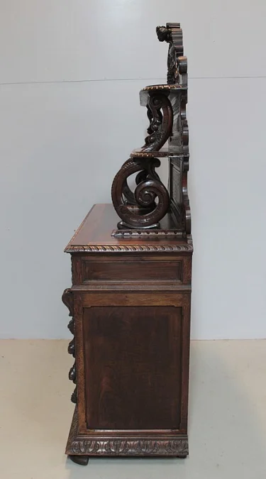 Buffet-Desserte esprit Renaissance en Chêne 1900