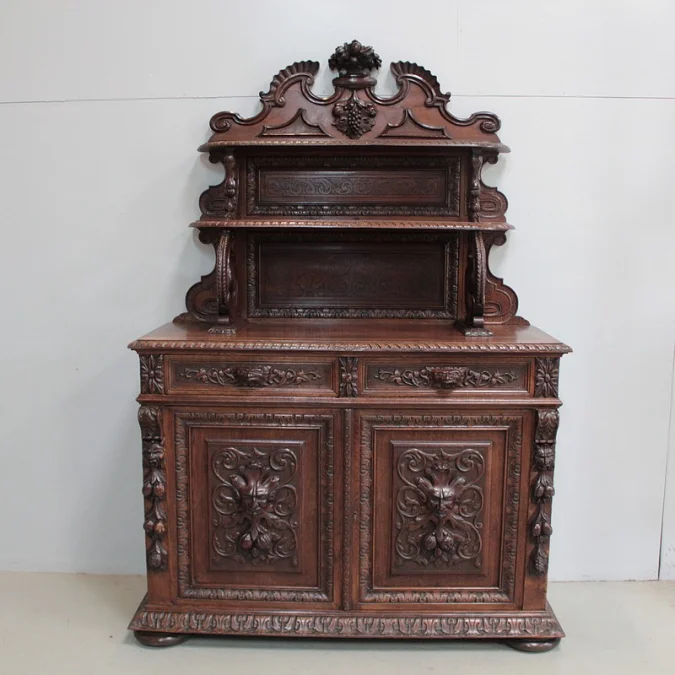 Buffet-Desserte esprit Renaissance en Chêne 1900