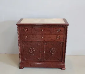 Petit Meuble NAP. III en Acajou Moucheté XIXe