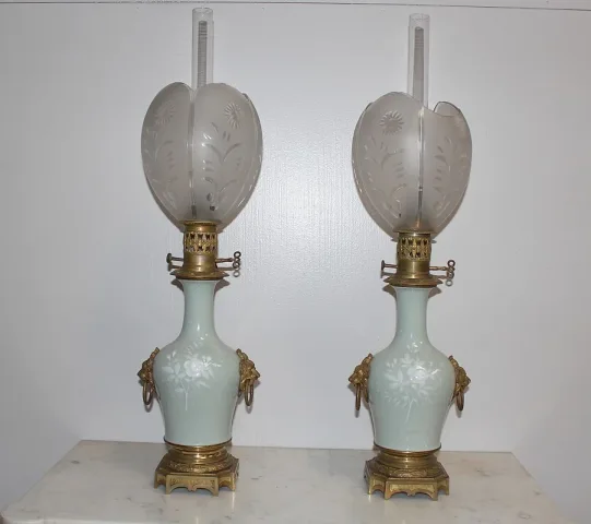 COPPIA DI LAMPADE OLIO