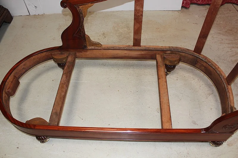Méridienne Restauration  en Acajou de Cuba XIXe