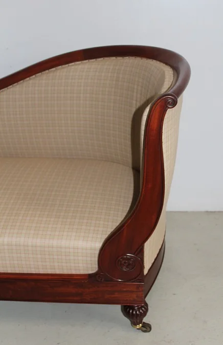 Méridienne Restauration  en Acajou de Cuba XIXe
