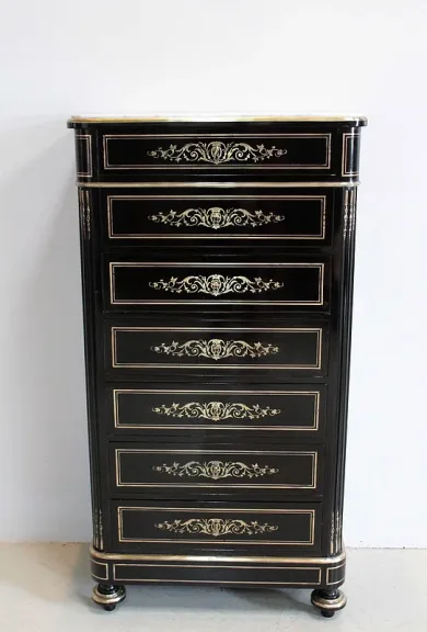 Semainier NAPOLEON III Bois Noirci  XIXe