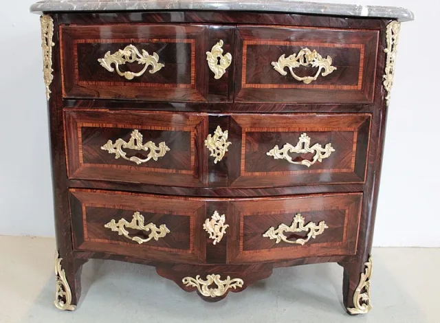 Commode Louis XIV - Louis XV en Marqueterie XVIIIe