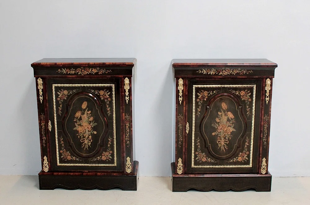 Paire de Meubles NAPOLEON III Marqueterie XIXe