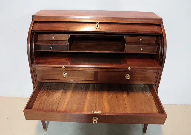 Bureau Cylindre Louis XVI en Acajou XVIIIe