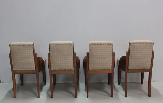 Suite de 4 Chaises en Noyer ART-DECO