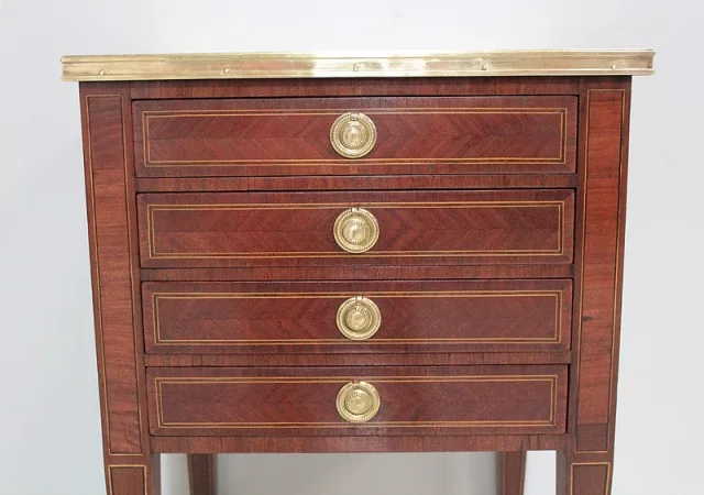 Table-Chiffonnière Louis XVI en Marqueterie XIXe