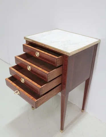 Table-Chiffonnière Louis XVI en Marqueterie XIXe
