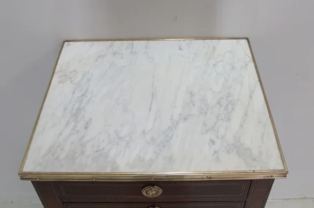 Table-Chiffonnière Louis XVI en Marqueterie XIXe