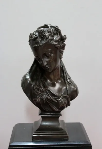 Pendulette marbre noir & bronze 1900