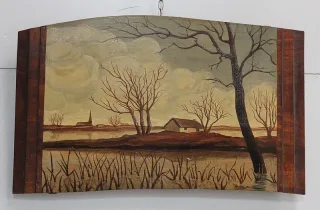 PINTURA EN MADERA FIRMADO H PRUNAY