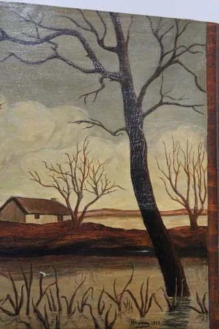 Peinture sur Bois signée HPrunay