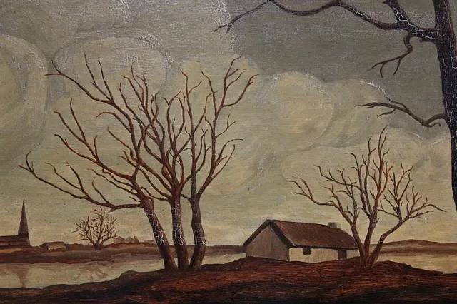 Peinture sur Bois signée HPrunay