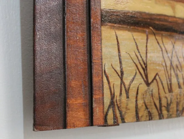 Peinture sur Bois signée HPrunay