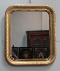 Miroir L.Philippe doré à la feuille - XIXème