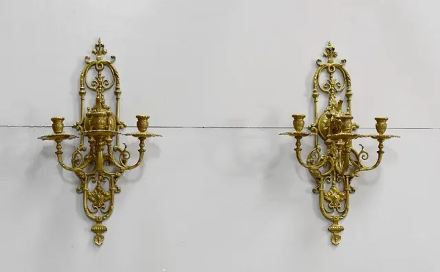 Paire d'appliques en bronze - XIXème