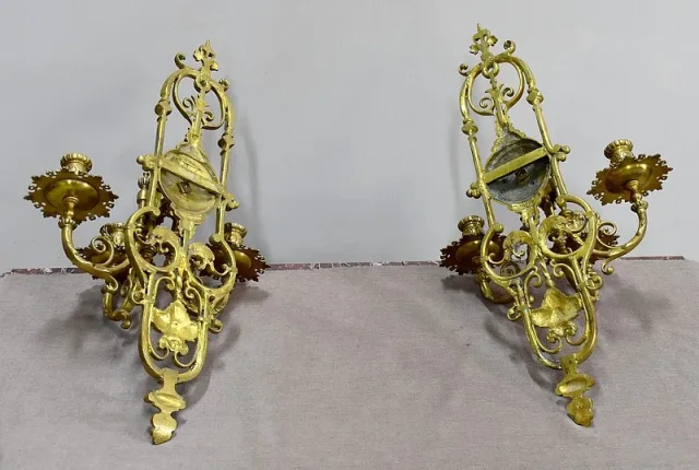 Paire d'appliques en bronze - XIXème