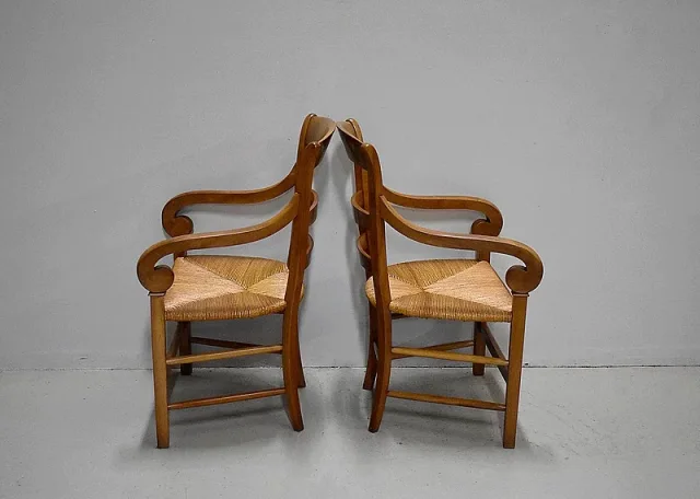 Pair of straw chairs - XIXth