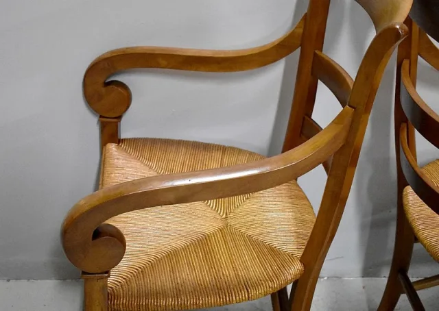 Pair of straw chairs - XIXth