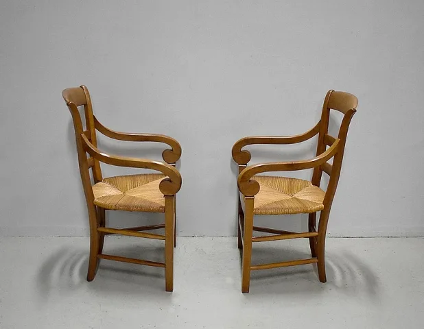 Pair of straw chairs - XIXth