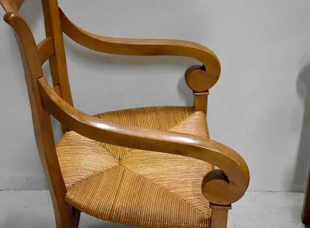 Pair of straw chairs - XIXth