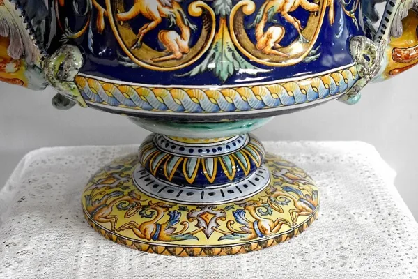 Nevers earthenware planter signed -XIX