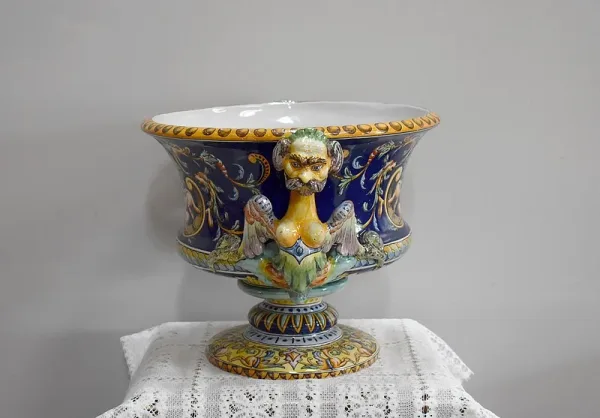 Nevers earthenware planter signed -XIX