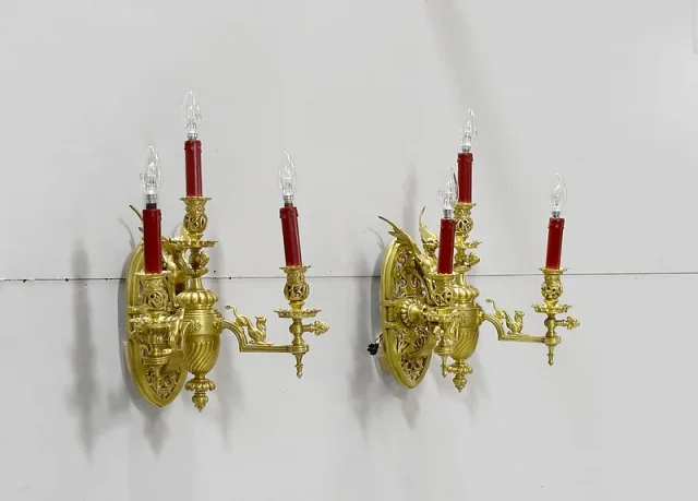 Important pair of bronze sconces - Napoleon III