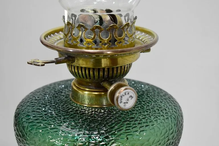 High oil lamp in Bronze and Onyx - XXth