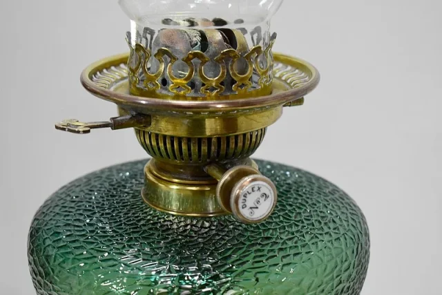 High oil lamp in Bronze and Onyx - XXth