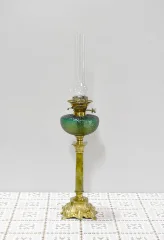 High oil lamp in Bronze and Onyx - XXth