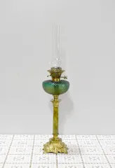 High oil lamp in Bronze and Onyx - XXth