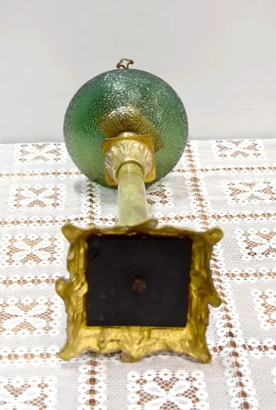 High oil lamp in Bronze and Onyx - XXth