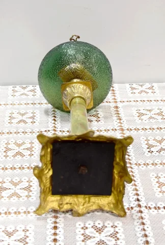 High oil lamp in Bronze and Onyx - XXth