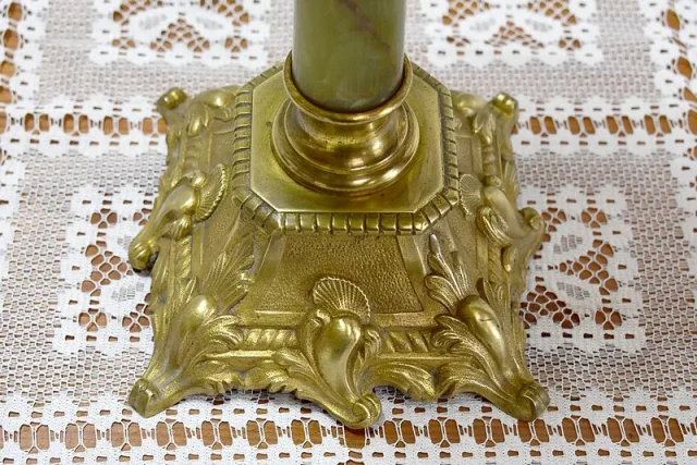 High oil lamp in Bronze and Onyx - XXth