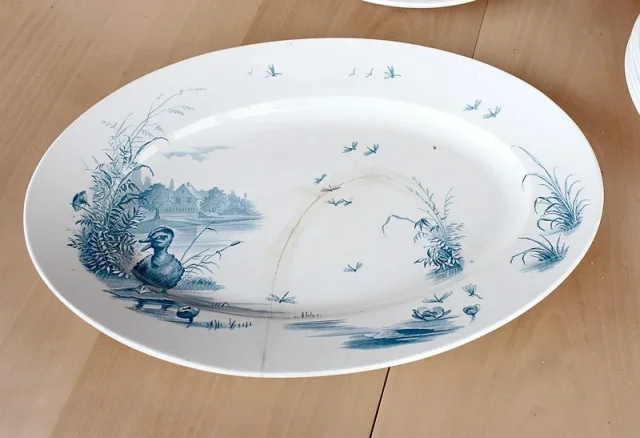 Important table service Earthenware Gien - late nineteenth
