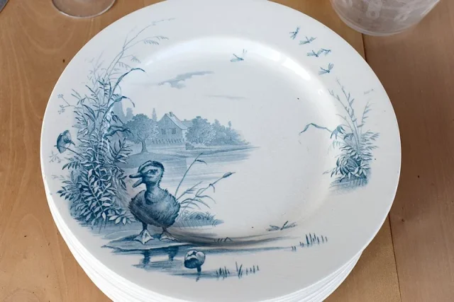 Important table service Earthenware Gien - late nineteenth