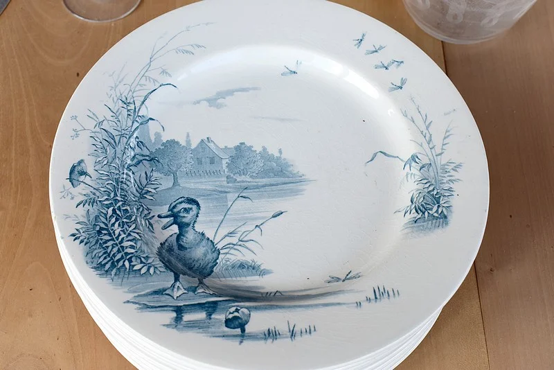 Important table service Earthenware Gien - late nineteenth